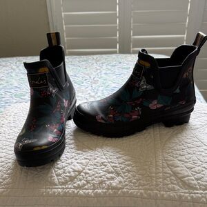 Floral Black Ankle Boots
